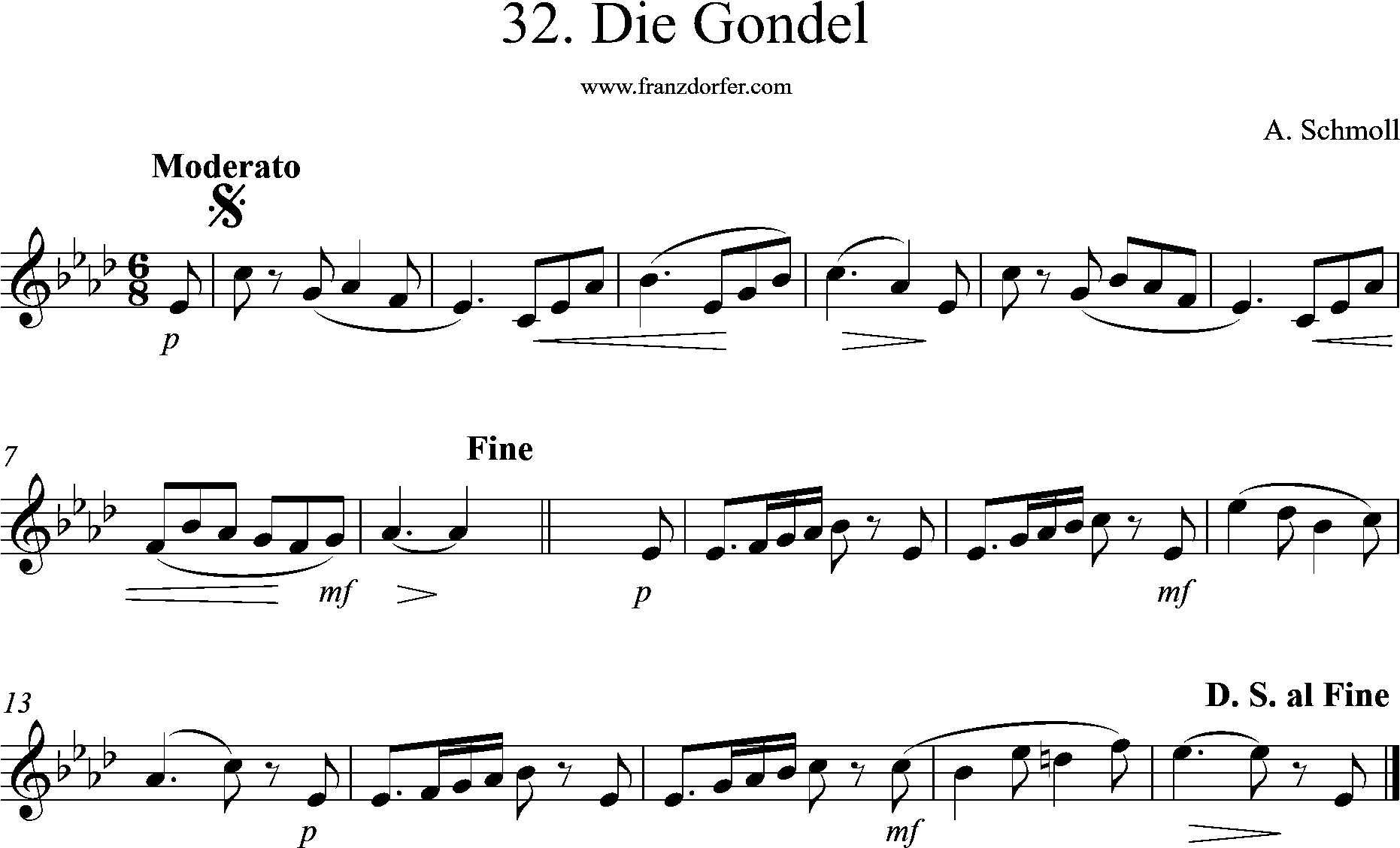 clarinet sheet, die Gondel, ab